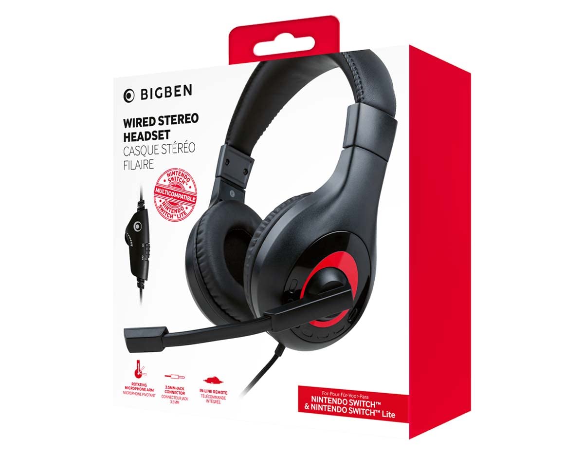 Nacon Stereo Gaming Headset V1, 750800SWHSV1, Wired, Over Ear, Red
