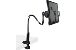 Debtrop Gooseneck Kindle Tablet Holder Stand for Bed, Flexible Arm Mount for Reading in Bed, Reading Accessories Compatible with iPad Mini iPhone/Nintendo Switch/Kindle Fire HD