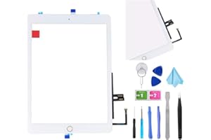 T PHAEL White Digitizer Repair Kit for iPad 9.7" 2018 iPad 6 6th Gen A1893 A1954 Touch Screen Digitizer Replacement with Home Button + Adhesive + Tools