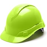 Pyramex Ridgeline Cap Style Hard Hat 4 Point Ratchet Hi Vis Lime