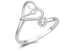 BEILIN Gymnastics Gifts for Girls Gymnast Necklace Rings Earrings 925 Sterling Silver Team USA Gymnastics Girl Fashion Jewelry Sport Ballerina Gifts for Women Teen Girls