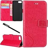 iPhone 7 / iPhone 8 Case, Urvoix Card Holder Stand Smooth Hand Feel PU Leather Wallet Case - Embossed Flower Butterfly Flip Cover for 4.7