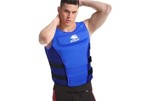 Yueta Life Jacket for Adult, Life Vest Men Women Swim Jacket with Adjustable Safety Strap and Zipper, Floating Vest Swimsuit 