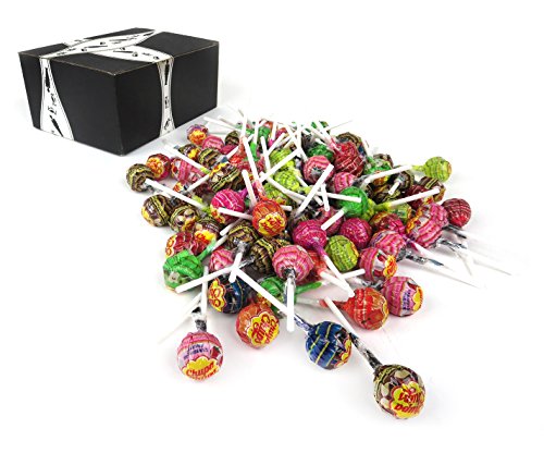 Chupa Chups Classic Assorted Lollipops, 3 lb Bag in a BlackTie Box