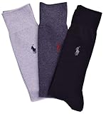 Polo Ralph Lauren Men's 3 Pack Mesh Dress Socks-Navy Blue/Blue-10-13