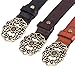 Whippy Western Fashion Leather Belts For Women With Vintage Hollow Flower Buckle