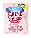 Creme Savers Hard Candy Sugar Free Strawberry & Creme Hard Candy, 2.75-Ounce Bags (Pack of 12)