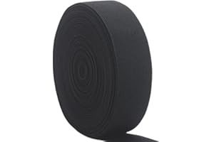 JESEP YONG Black Knit Elastic Band 1-1/2 inch 10 Yards 38mm Double-side Twill Woven Elastic Heavy Stretch Straps Elastic Spool Band for Sewing Clothing Pants Waistband Wigs Skirts Craft DIY Projects
