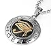 MENDINO Mens Stainless Steel Pendant Necklace Eygptian Eye of Horus Gold Tone with a 22 inch Chain