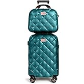 New York XPress 20''+14''Carry On Luggage Hardshell Expandable Suitcase w/Spinner Wheels and TSA LOCK,2 Piece Luggage Set,TEAL