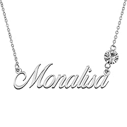 LikeFun Custom My Name Necklace with Birthstone