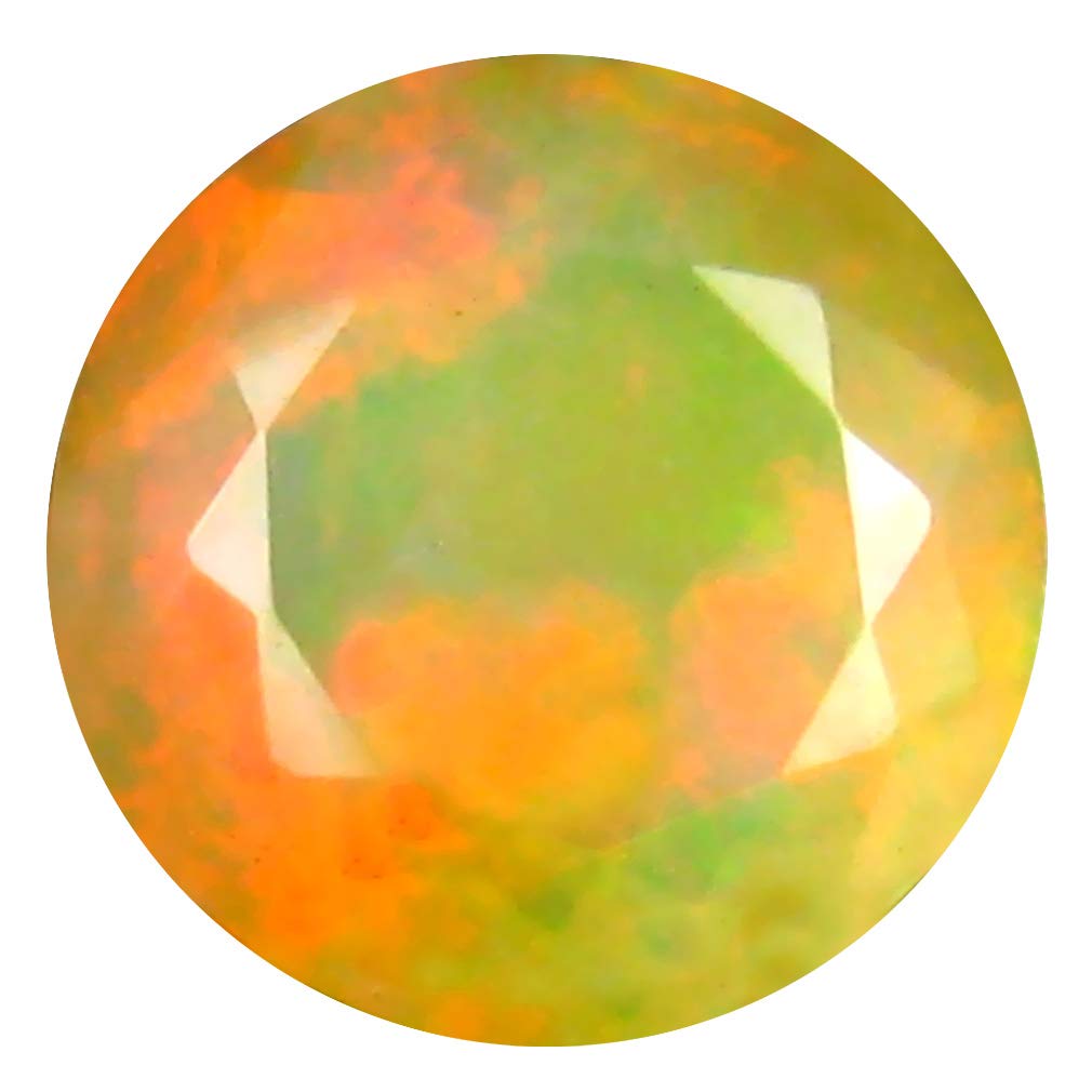 2.06 ct Round Cut (9 x 9 mm) Un-Heated Transparent Quality Ethiopian Welo Rainbow Opal Natural Loose Gemstone