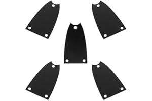 Kichvoe 5pcs Electric Guitar Truss Rod Covers Black Bell Shape Metal Neck Protector Plates for Bass and