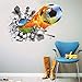 Mr.S Shop 3D Foodball Wall Stickers PVC Soccer Stickers Home Decor Removable Kids Room Decals