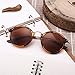 JIM HALO Retro Polarized Round Sunglasses for Women Vintage Small Mirror Glasses (Tortoise/Polarized Brown)