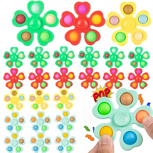 24 Pcs Fidget Spinners Bulk-Mini Pop Bubble Fidget Spinner Toys for Kids Teens Adults Party Favors Games,Birthday Return Gifts Goodie Bags Stuffers,Treasure Box Classroom Rewards Carnival Prizes