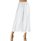 Jadive Women's Satin Half Slip Lace Long Underskirt Skirt Slip Long Slips for Dresses Lingerie Skirt