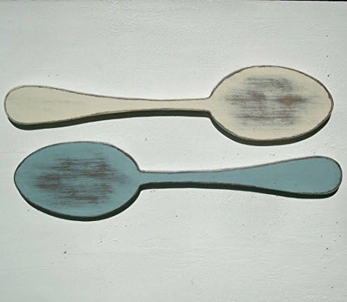 set of 2 wood spoon and fork wall art pieces