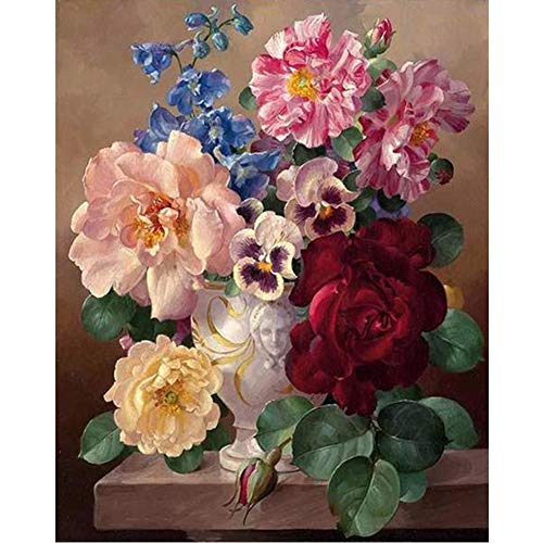 LICSE Diamond Painting Diamonds Rose Flower 12X16 inch