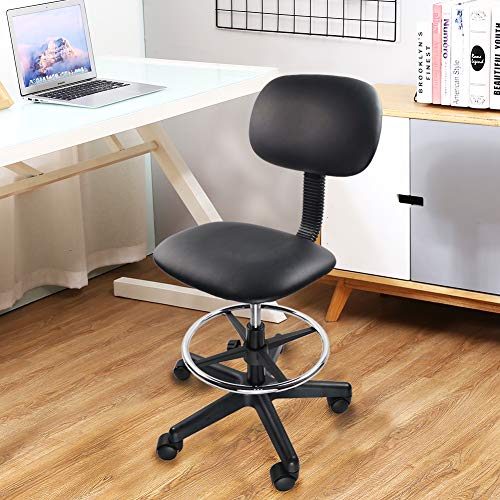 KKTONER PU Leather Drafting Chair Without Arms Low Back Office Task