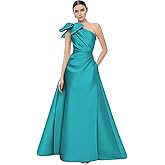 Mectimk Satin Prom Dress for Women 2026 One Shoulder A Line Formal Evening Gown with Bow