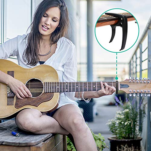 Guitar Capo, 2 Pack Universal Capo for Acoustic, Classical, Electirc Guitars and Ukulele, Banjo, Mandolin, Bass, 2-in-1 Acoustic Guitar Capo with Pulling String Nail for 6 & 12 String Instruments - Thumbnail 5