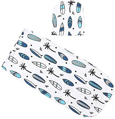 Yesyes Baby Swaddle Blanket, Newborn Infant Boy Girls Organic Muslin Sleeping Swaddle Wrap Cotton Receiving Blankets Hat Set Best (Coconut)