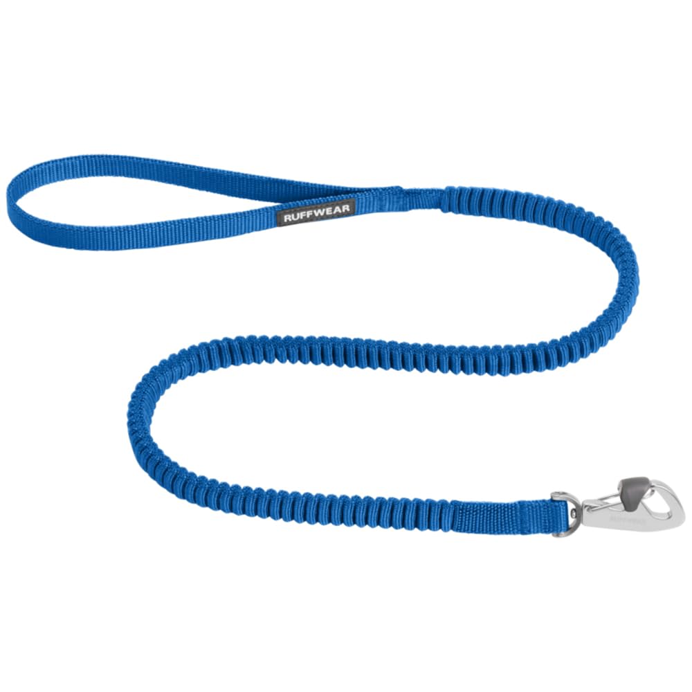 Ruffwear Trail Runner Dog Lead - Extendable 1m to 1.8m, Tangle-Free Heavy Duty Running & Walking Lead with Zero Shock Technology, Blue, Large