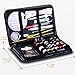 SGM Art Mini Sewing Kit for Travel,120 Pieces - 38 Thread Reels, Pin Cushion, Sewing Supplies in Zippered PU Leather Compact Case Bag, Light Weight, Durable Emergency DIY Sew -Adults, Kids, Beginners