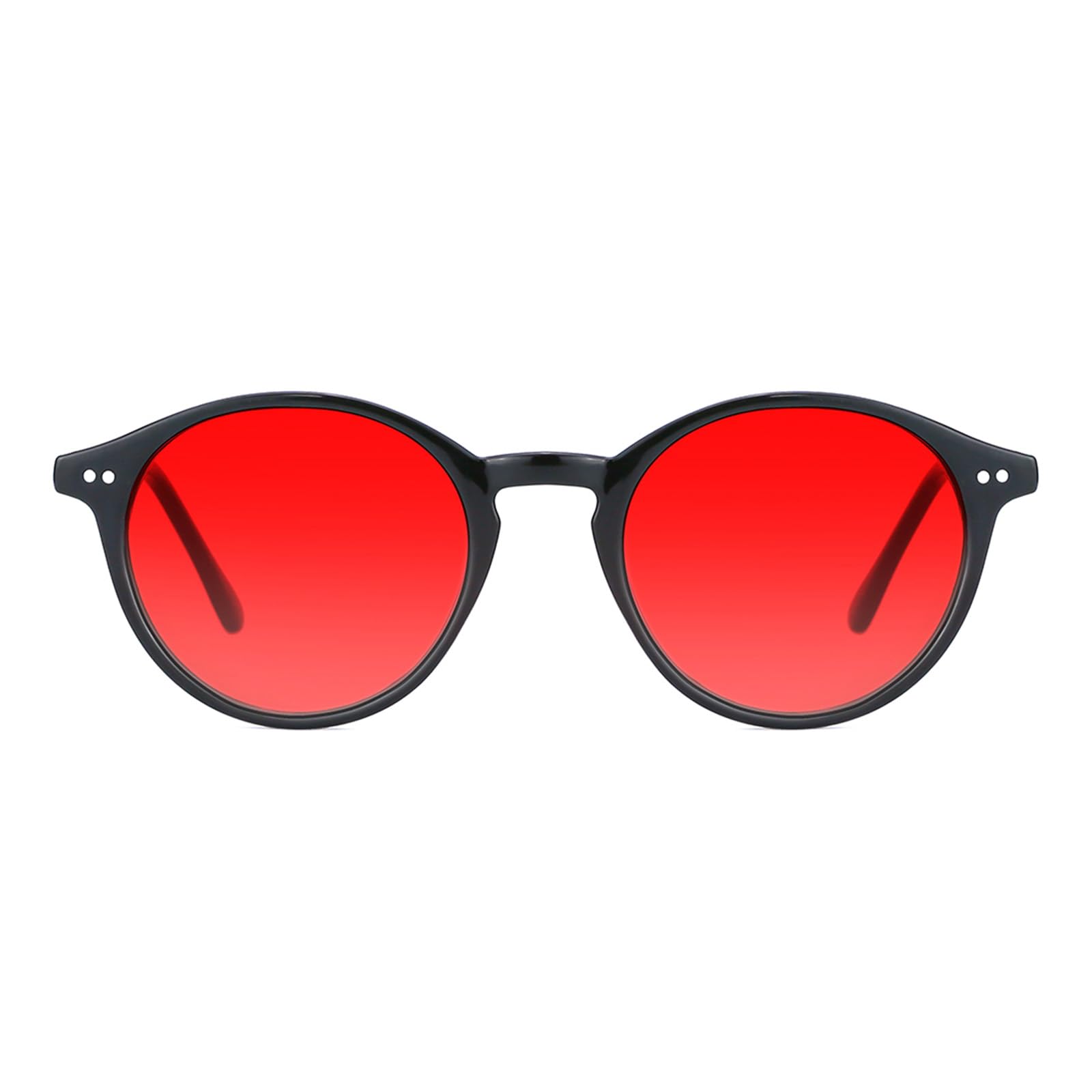 Photo 1 of TIJN Red Lens Blue Light Blocking Glasses – Round Frame, Dual AR Coating, Computer & Gaming Eyewear for Screen Use, Black