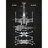 Inked and Screened Star Wars Assorted Design Patent Art Poster Silk Screen Prints, Chalkboard