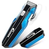 Guoer Bluetooth Headset Noise Cancellation and Hands-free Music Stereo Earphone with Extra Extension Ear Piece for iPhone Android Smartphones for Driving GYM Exercise Jogging Running(Black)