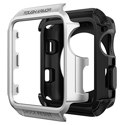 Spigen Tough Armor [2nd Generation] Apple Watch Case with Extreme Heavy Duty Protection and No Built in Screen Protector for 42mm Apple Watch Series 3 / Series 2 / Nike+ Sport Edition - Silver