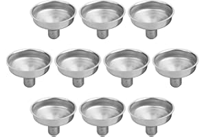 Artibetter 10pcs Mini Stainless Steel Funnel Set, Small Diameter Kitchen Funnel for Essential Oils, Perfume, and Mini Bottles