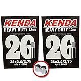 2 x Kenda HEAVY DUTY (1.2mm Thick) Inner Tubes - 26 x 2.4 - 2.7 (Downhill) - Schrader / Auto Valve - PAIR - FREE SHIPPING! FREE VALVE CAP UPGRADE WORTH $4.99!