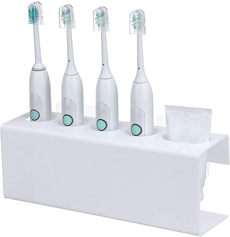 Amazon 歯ブラシホルダー 1pcsウォールは 電動歯ブラシホルダー歯磨き粉ホルダーバスルームオーガナイザー取り外し可能なバスルームストレージキャディーをマウント 歯ブラシホルダー家族用 色 White Size 4 歯ブラシスタンド ホーム キッチン オンライン通販