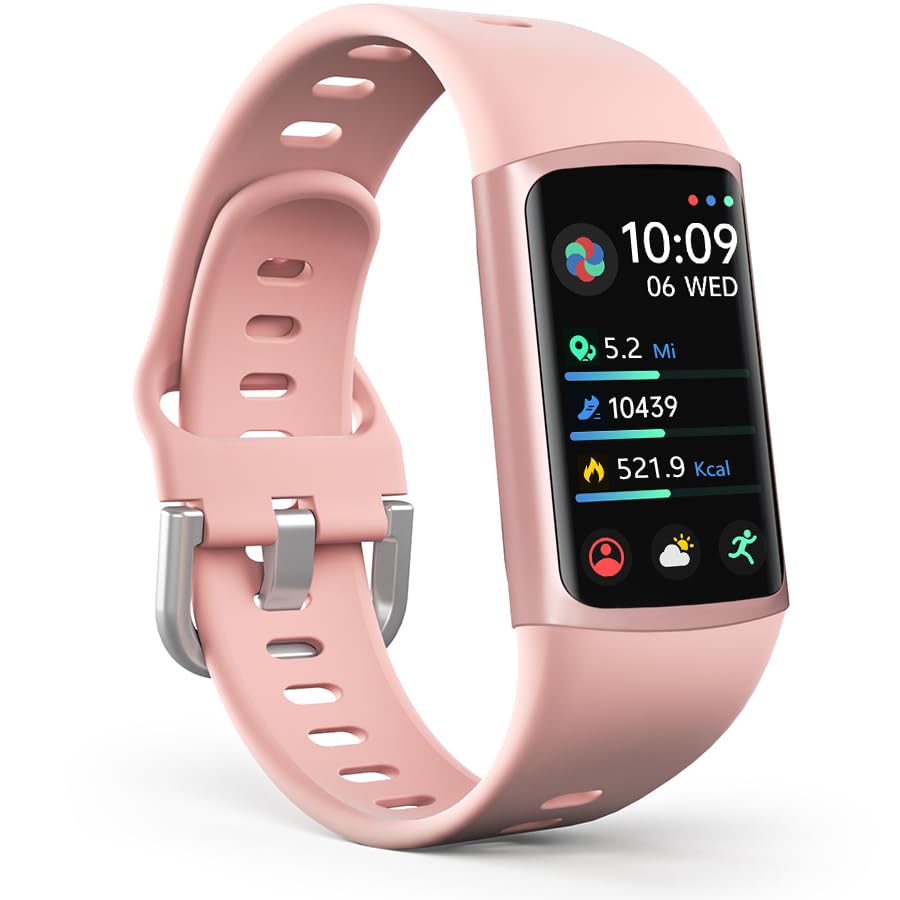 Photo 1 of FITVII FINO 2 Slim Fitness Tracker, Smart Watch with Blood Oxygen, Sleep Monitor, 24/7 Heart Rate & Blood Pressure, IP68 Waterproof Health Activity Trackers with Calories Step Counter for Women Men