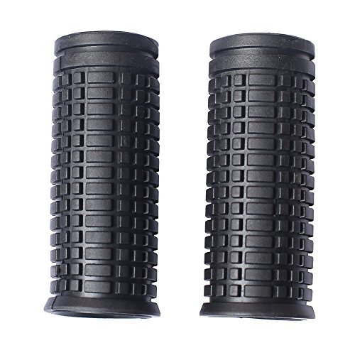 2 PCS Short Small Ribbed Black Bicycle Handles Closed End Direct Replacements Fit Many Normal Bicycles (2.87in Length, 0.83in Hole Diameter, 1.02in Width) - Thumbnail 2