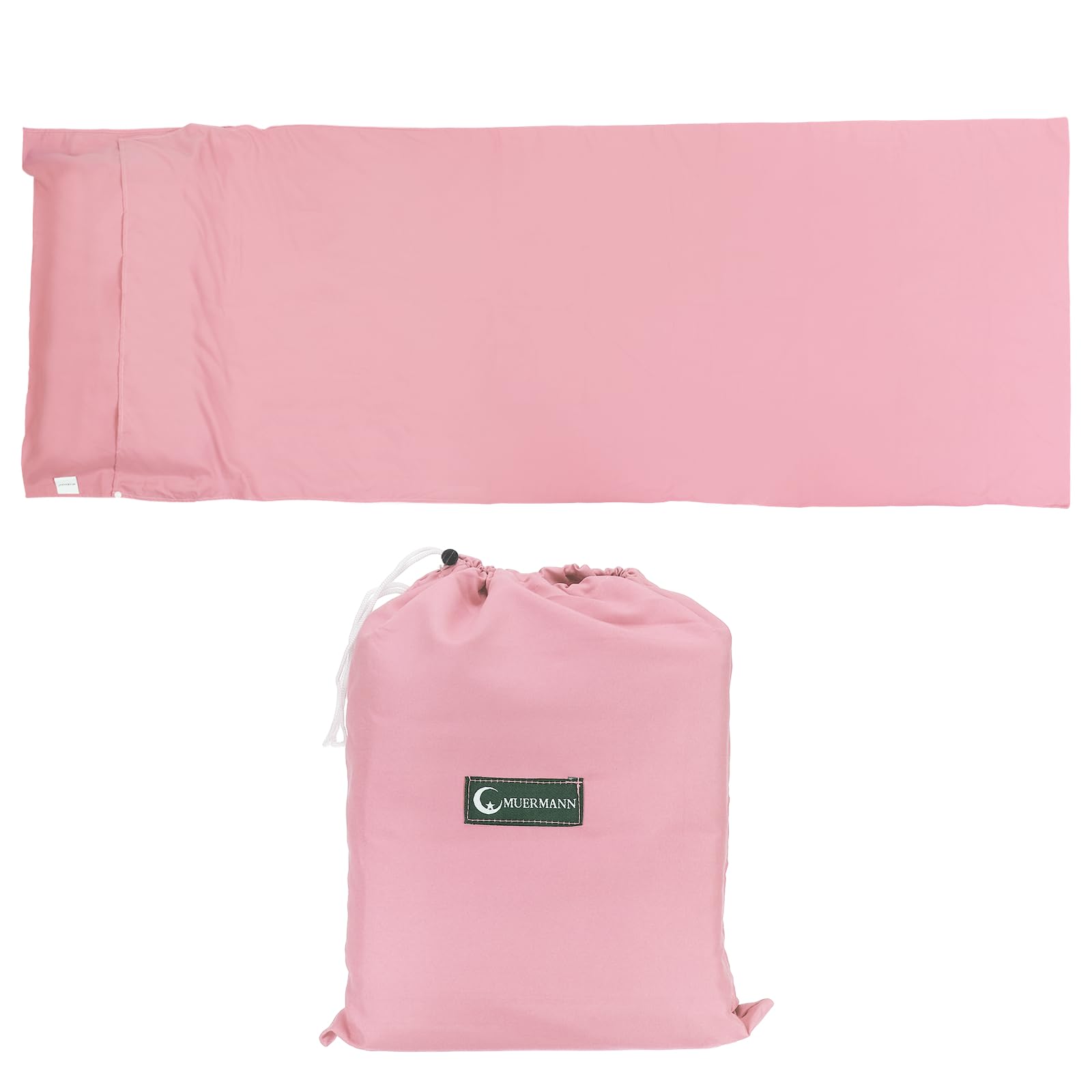 PATIKIL 47x82 Inch Sleeping Bag Liner, Soft Lightweight Travel Camping Sheet Sleep Sack Compact Sleep Bag with Carry Bag for Adults Camping Travel Hotel, Pink