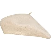 Gllutt Women Wool Beret Hat French Style Solid Color