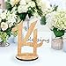 ElekFX Table Numbers 1-15 Wedding Wooden Table Number Cards with Round Base Double Sided Design Table Holders for Wedding/Party Reception and Decoration