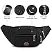 CAMORF Large Capacity Fanny Pack for Women Men Dark Waist Pack with 4 Pockets - Waterproof Running Belt Fits MAX 7.9'' iPad & 6.6'' Cellphone iPhone - Waist Bag for Running Hiking Travelling (Black)