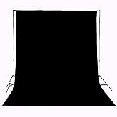 HMTfoto Black Backdrop for Photography Durable Fabric Background Photo Backdrop Video Photography Studio Only 1x Backdrop (5x7ft, Black)