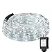 Lighting EVER 33ft 240 LED Outdoor Rope Lights Cool White 6000K, 24 V Connectable, Waterproof Clear Tube String Lights for Deck Railing, Patio Ground, Garden, Yard Lawn, Flower Bed Landscape, Camping