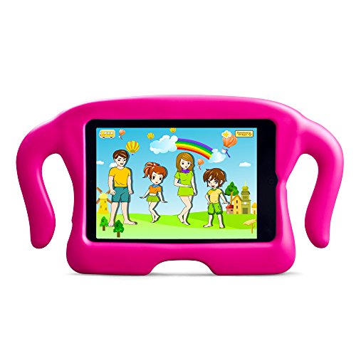 MOCREO iPad Mini Case for Kids, iPad mini /mini 2/ mini 3 Safety Light Weight Shock Proof Super Protection Freestanding Handle Cover for Kids (Pink)