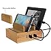 MAXGADGET Bamboo USB Charging Station Dock Detachable 24W 4-Port USB Charging Station & Organizer and USB Charging Dock Desktop Multiple USB Charger Cell Phone Docking Station for Smartphones,Tablets