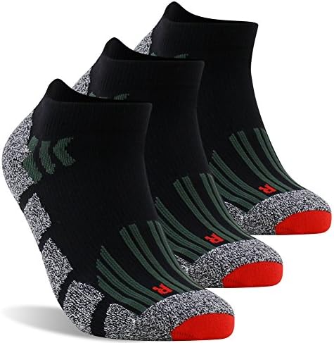 Crew Running Socks, LANDUNCIAGA 12-15mmHg Compression Cushion Quarter Hiking Sports Cycling Travel Socks,1/3 Pairs