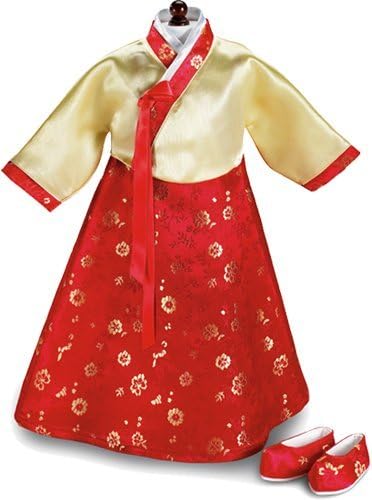 Korean Hanbok Dress & Shoes - Fits 18 American Girl Dolls by Carpatina Dolls