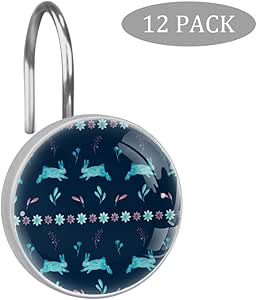 GongYing Seamless Easter Pattern of Rabbits, No Rust Shower Curtain