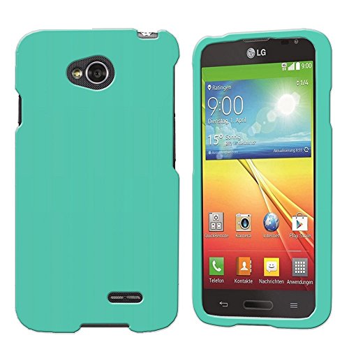 LG Optimus L70 (Metro PCS) Slim Light Hybrid Snap On Non-Slip Matte Hard Case Protex Rubberized Rubber Coating Protective Case - Mint - Retail Packaging